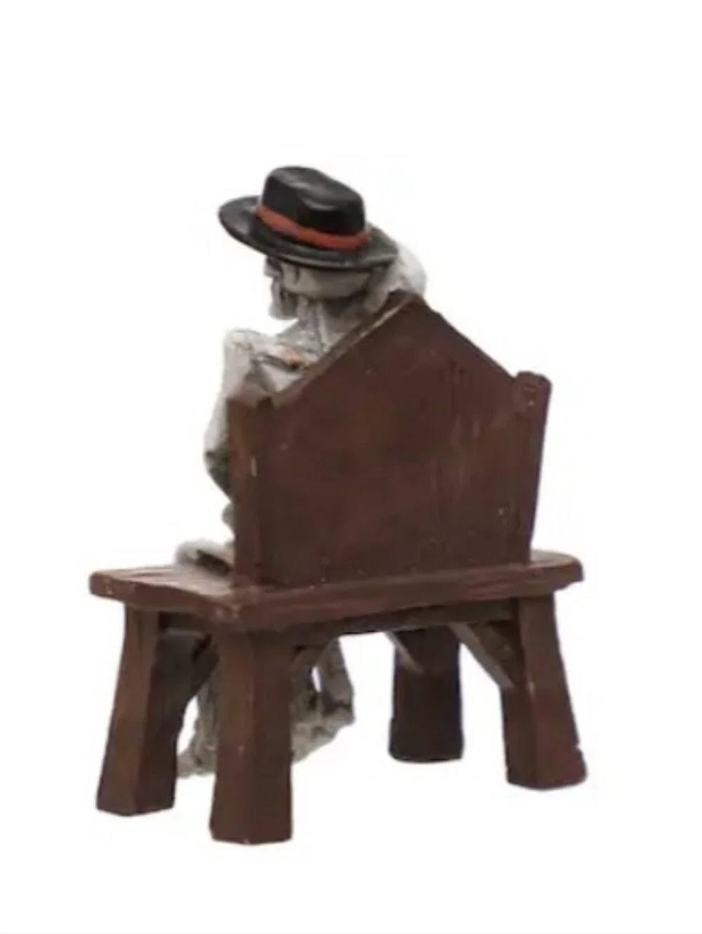 Mini Skeleton Couple Bench Figurine